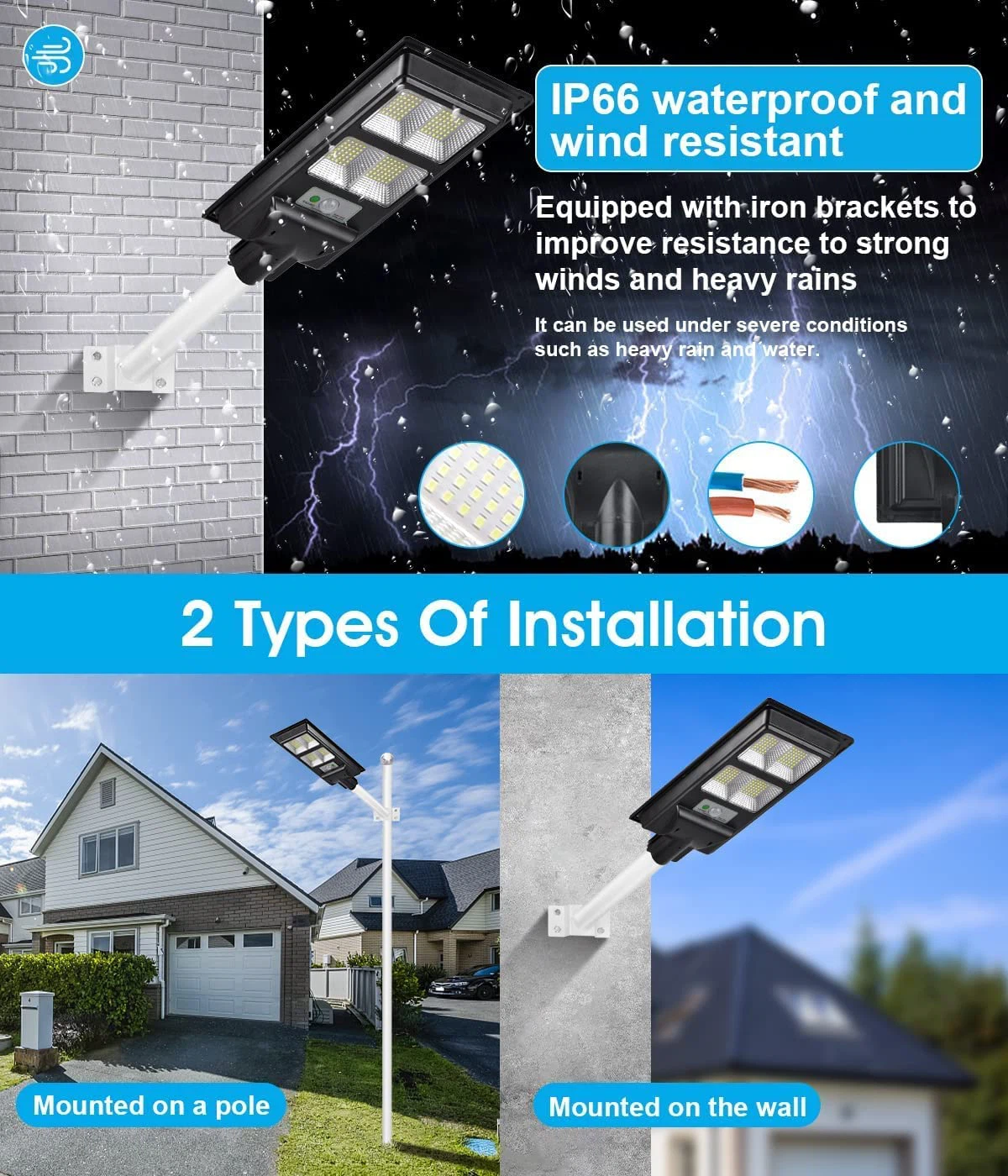 60w solar street light details