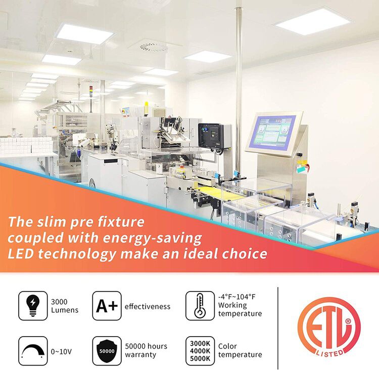 2x4 led troffer with emergency ballast detail