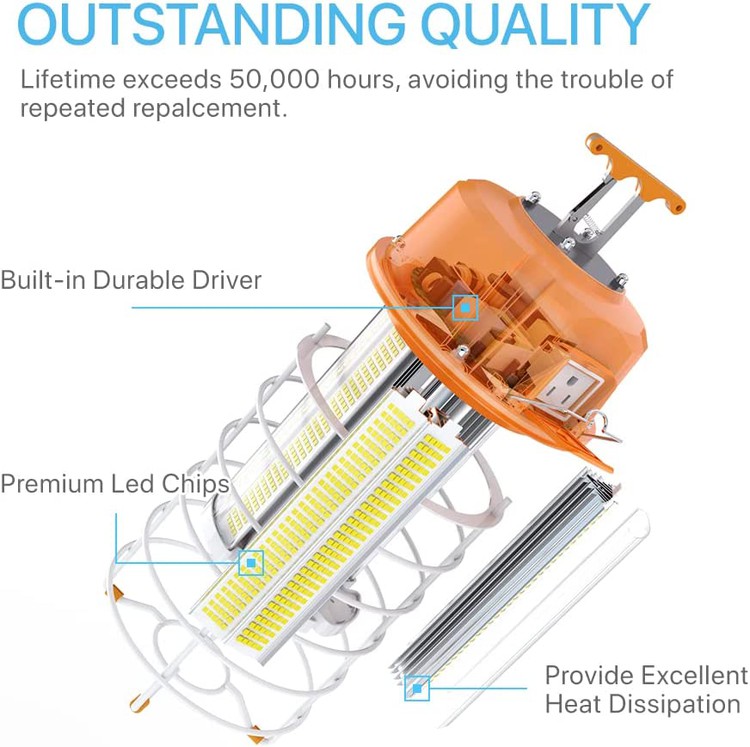 Portable Hanging Construction Light with Stainless Steel detials Portable Hanging Construction Light with Stainless Steel detials