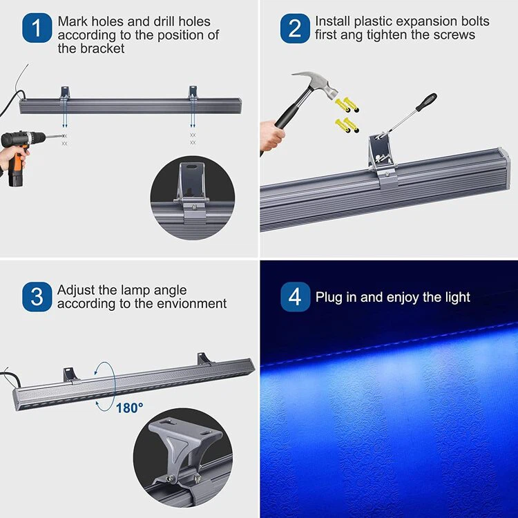 RGBW LED Wall Washer Light Bar installation RGBW LED Wall Washer Light Bar installation