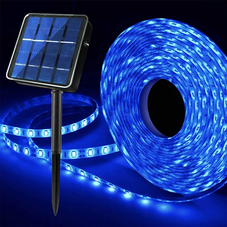 Solar Blue LED Strip Lights