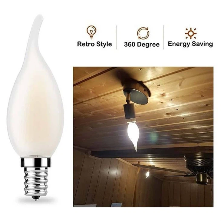 White Frosted LED Filament Flame Bulb Light high quality