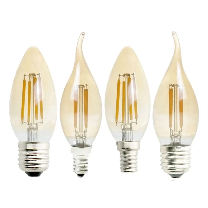 C35 E14 Transparent Glass Candle LED Filament Bulb factory
