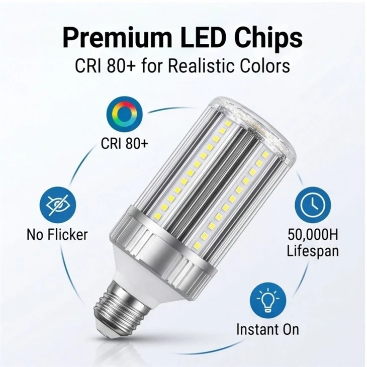 E26/E27 Base CCT Power Adjustable Outdoor LED Corn Light high quality