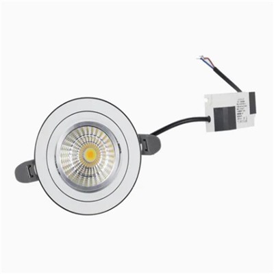 Recessed COB Dimmable Aluminium Ceiling Spotlight: 360° Adjustable Indoor Downlight