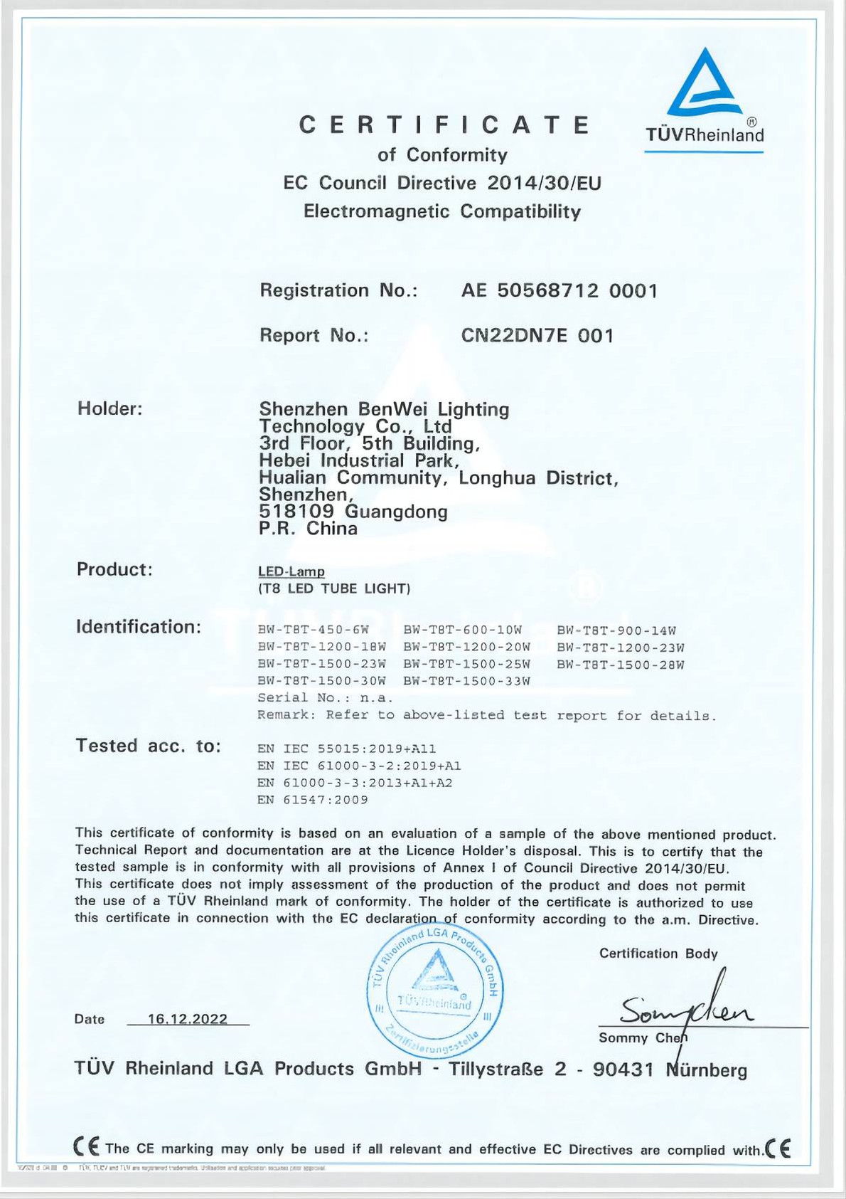 TUV CE EMC1 TUV CE EMC1