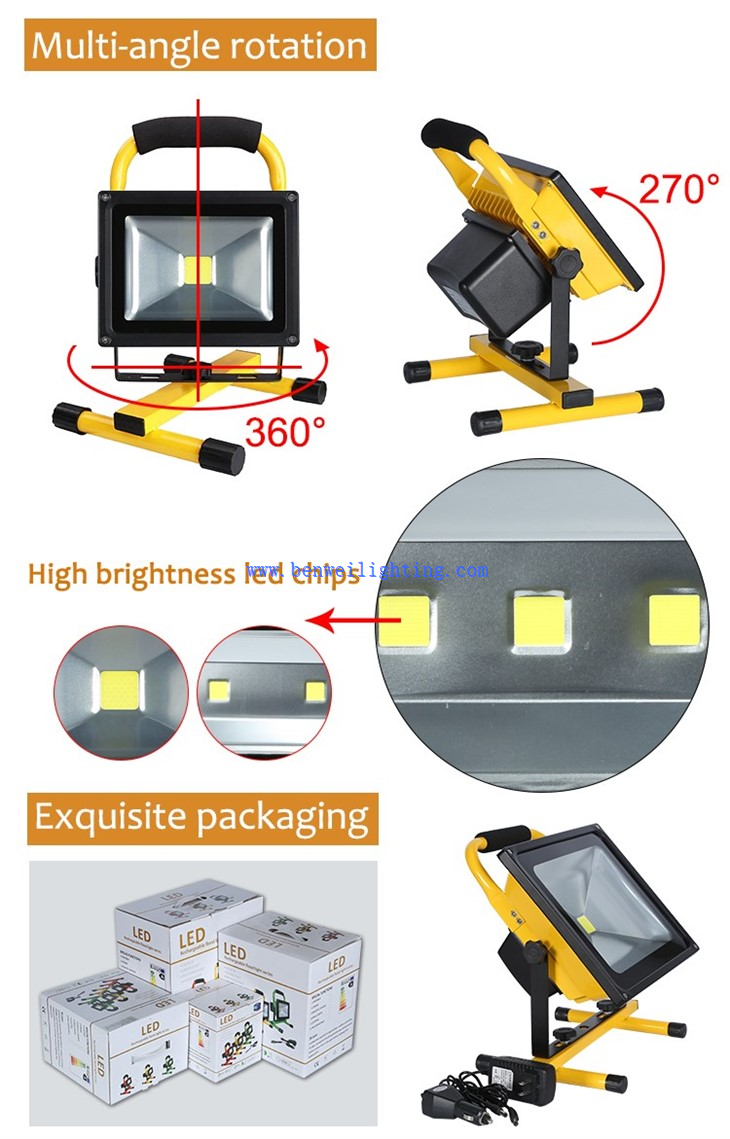 emergency flood light with battery backup detail