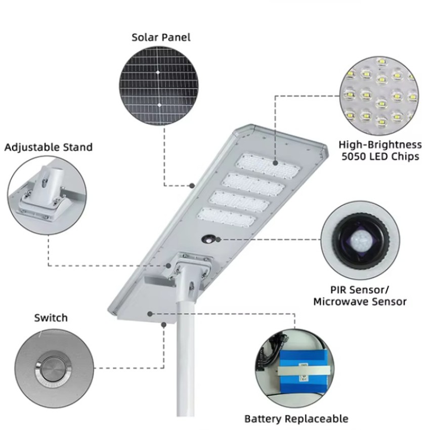 Aluminum IP65 Waterproof Outdoor Integrated Solar Street Aluminum IP65 Waterproof Outdoor Integrated Solar Street
