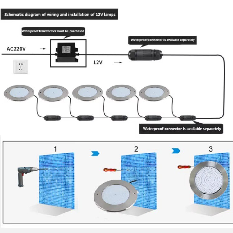 IP 68 Mini in Ground LED Swimming Pool Light LED Underwater Lighting IP 68 Mini in Ground LED Swimming Pool Light LED Underwater Lighting