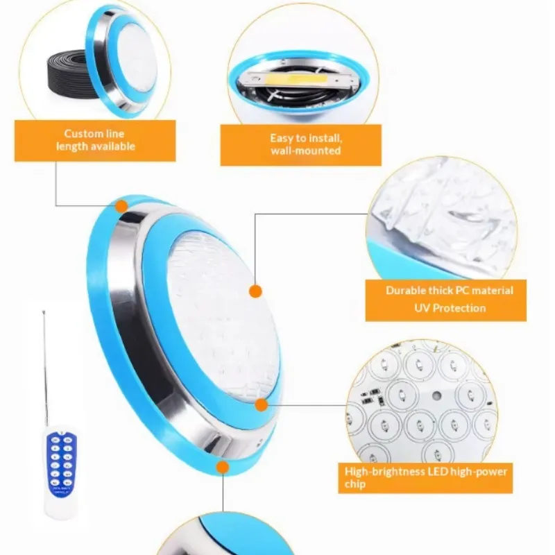 Waterproof IP68 LED Wall-mounted Swimming Pool Lighting Waterproof IP68 LED Wall-mounted Swimming Pool Lighting