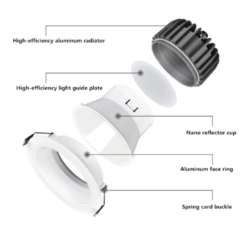 Modern Aluminum Indoor Recessed COB LED Downlights Modern Aluminum Indoor Recessed COB LED Downlights