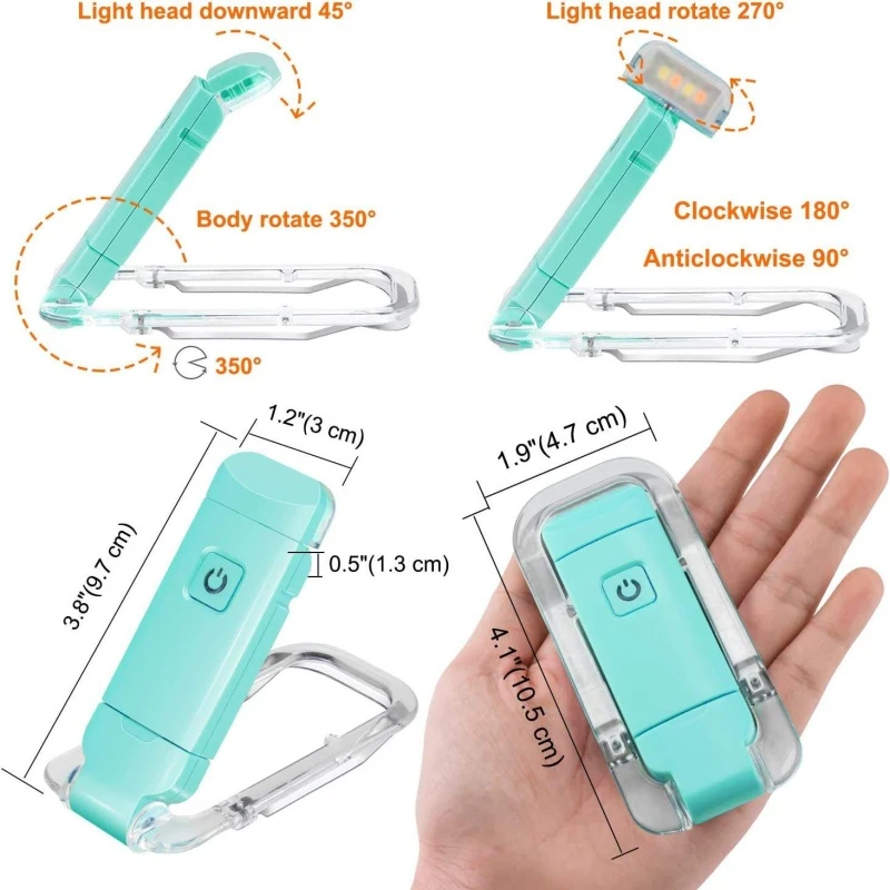 3 Color Light Eye Protection LED Clip Book Lights 3 Color Light Eye Protection LED Clip Book Lights