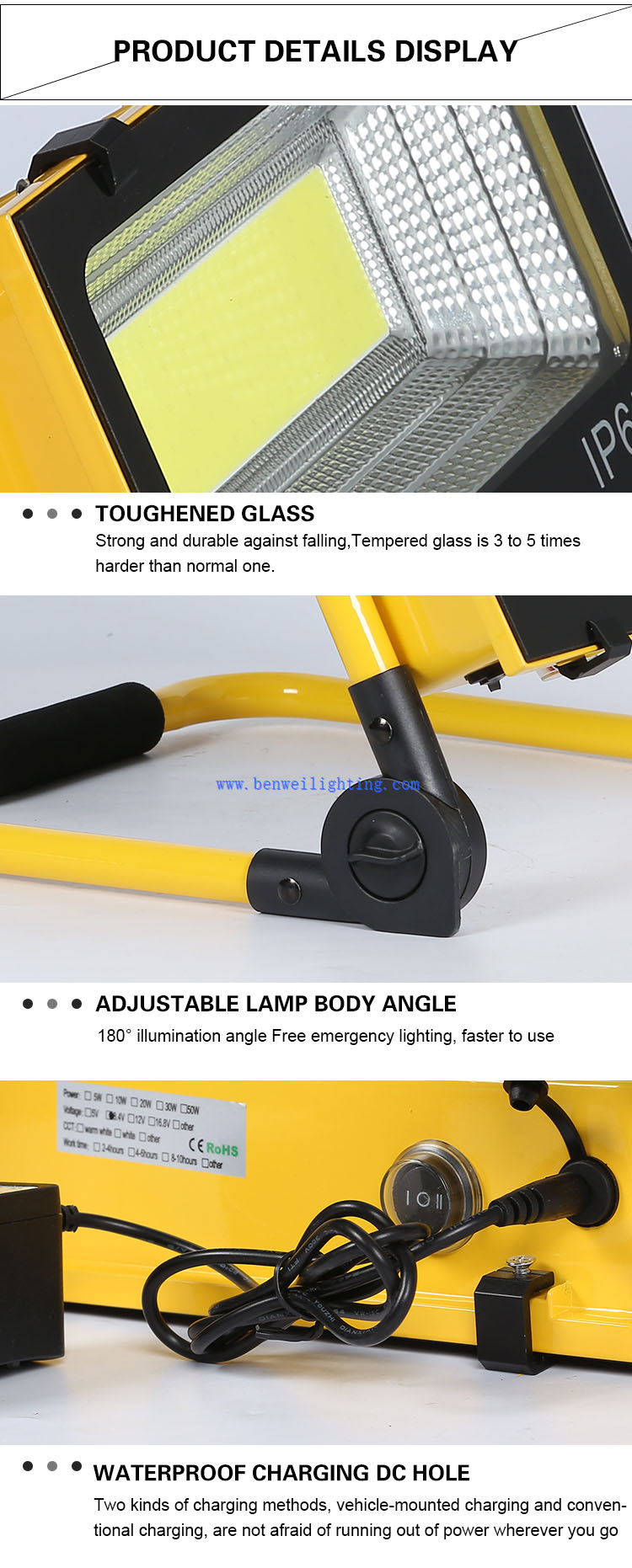 IP65 Outdoor emergency led rechargeable flood light IP65 Outdoor emergency led rechargeable flood light