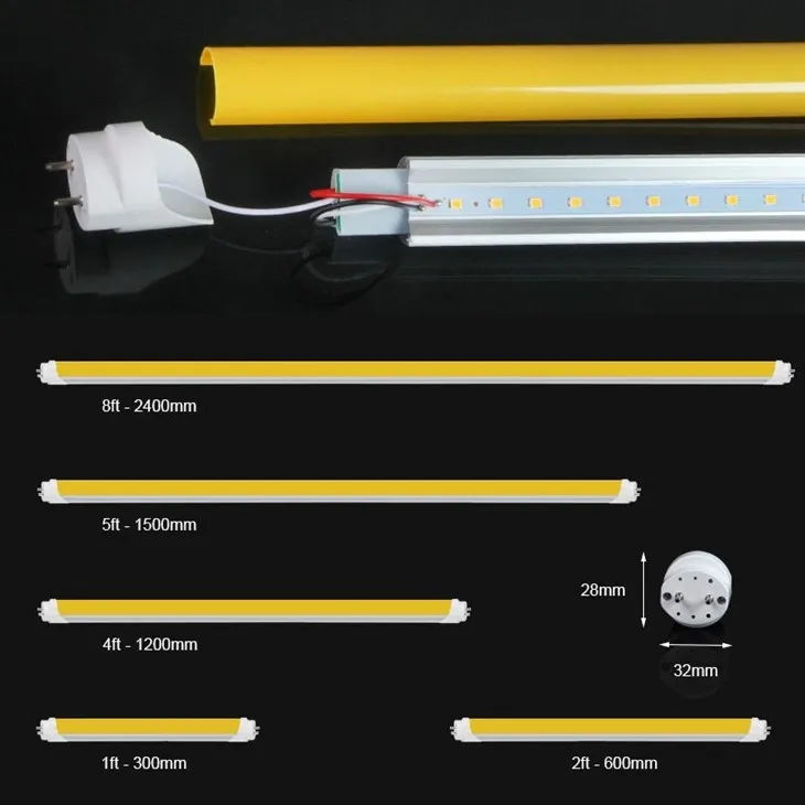 Yellow Color UV Free T5 T8 Led Tube Light high quality